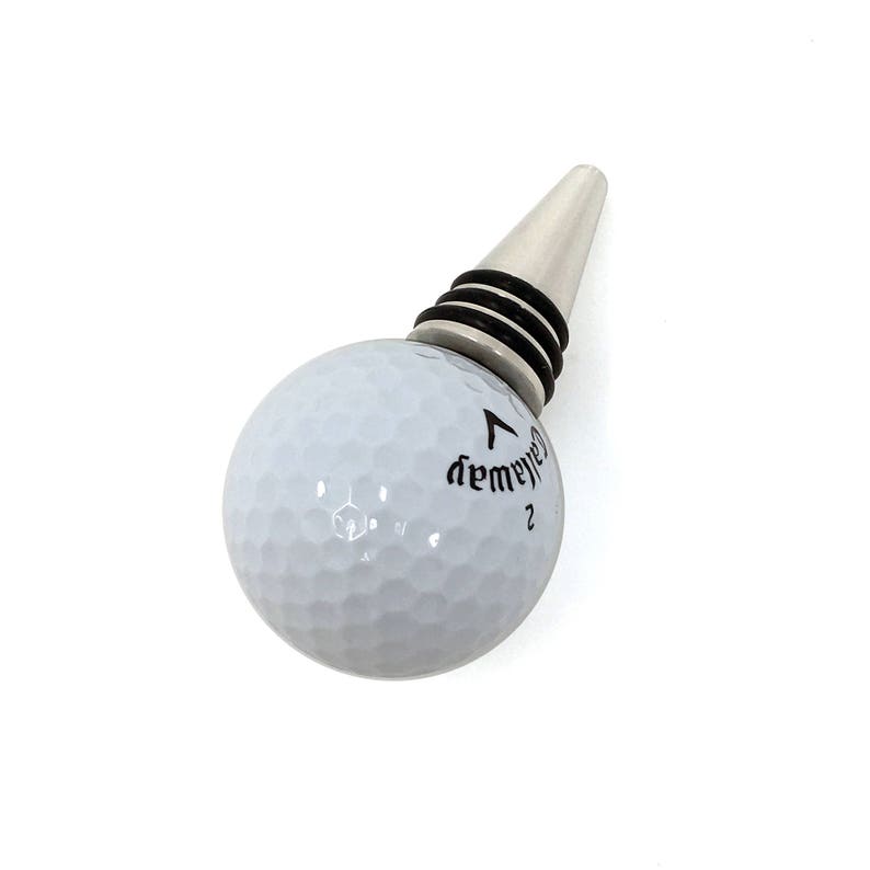 Golf Ball Wine Bottle Stopper Stainless Steel Base Etsy