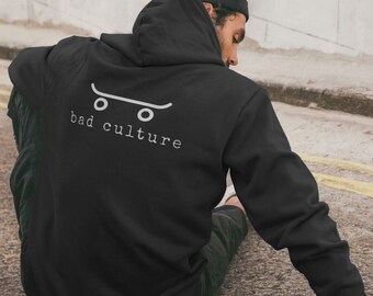 Sweat à capuche noir Bad Culture X Find The Wayf Surf Recycling Bio Unisexe