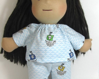 14 inch 15 inch Waldorf doll pirate ship pajamas, doll clothes, toy pajamas