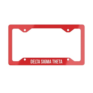 Metal License Plate Frame for Delta Sigma Theta, Sorority Car Accessories, Mother's Day Gift