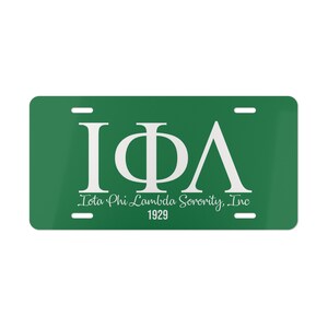 Placa de licença da irmandade Iota Phi Lambda - Decoração de carro em alumínio