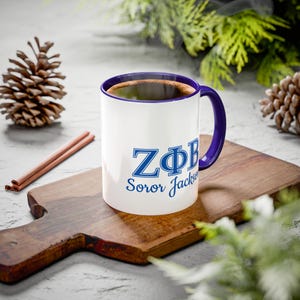 Zeta Custom Colorful Mugs (11oz, 15oz), Add Your Name, Sorority Gifts, Custom Mug, Coffee Mug, Zeta Phi Beta