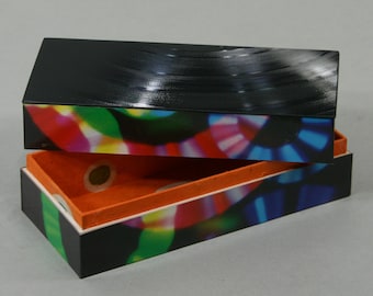 Mini Groove Box - Handmade from Recycled Vinyl Record Stereopathetic Stock Cover