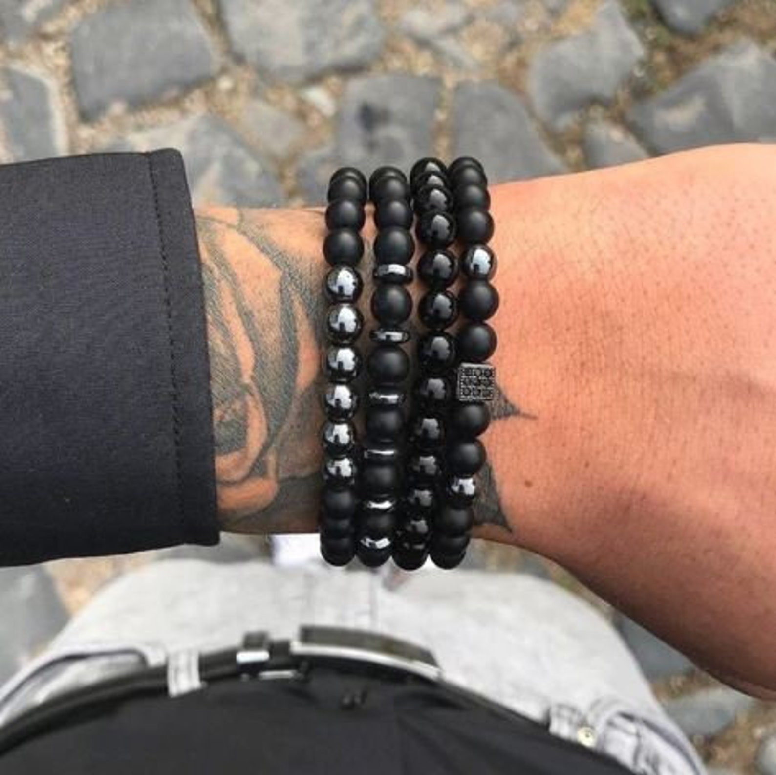 Men's 4 Piece Stacking Bracelets Etsy