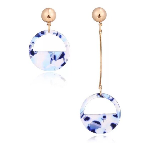 Sale Moasic Resin Long Short Earrings Etsy