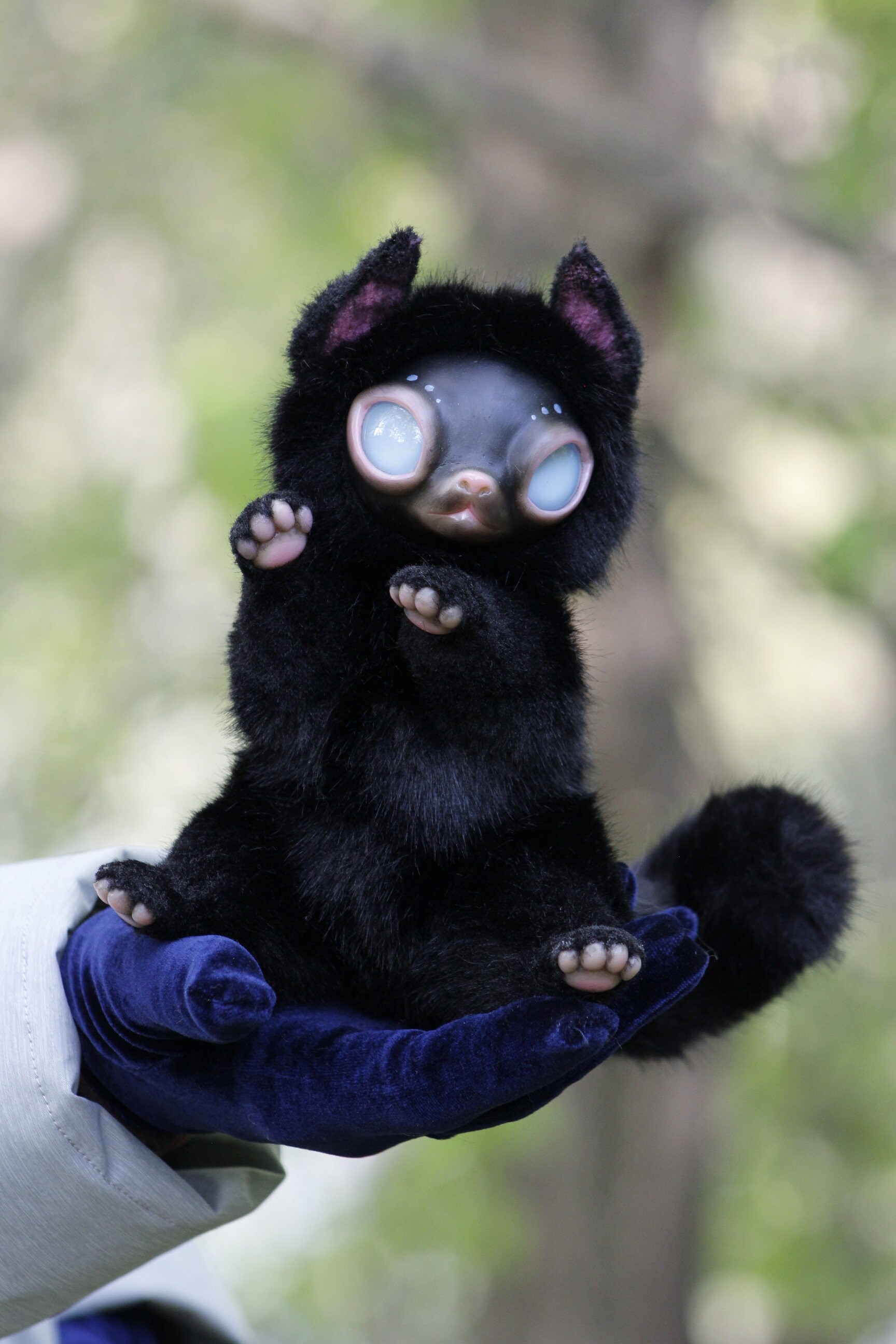 Black Cat Matagot Eyes Gow in the Dark - Etsy