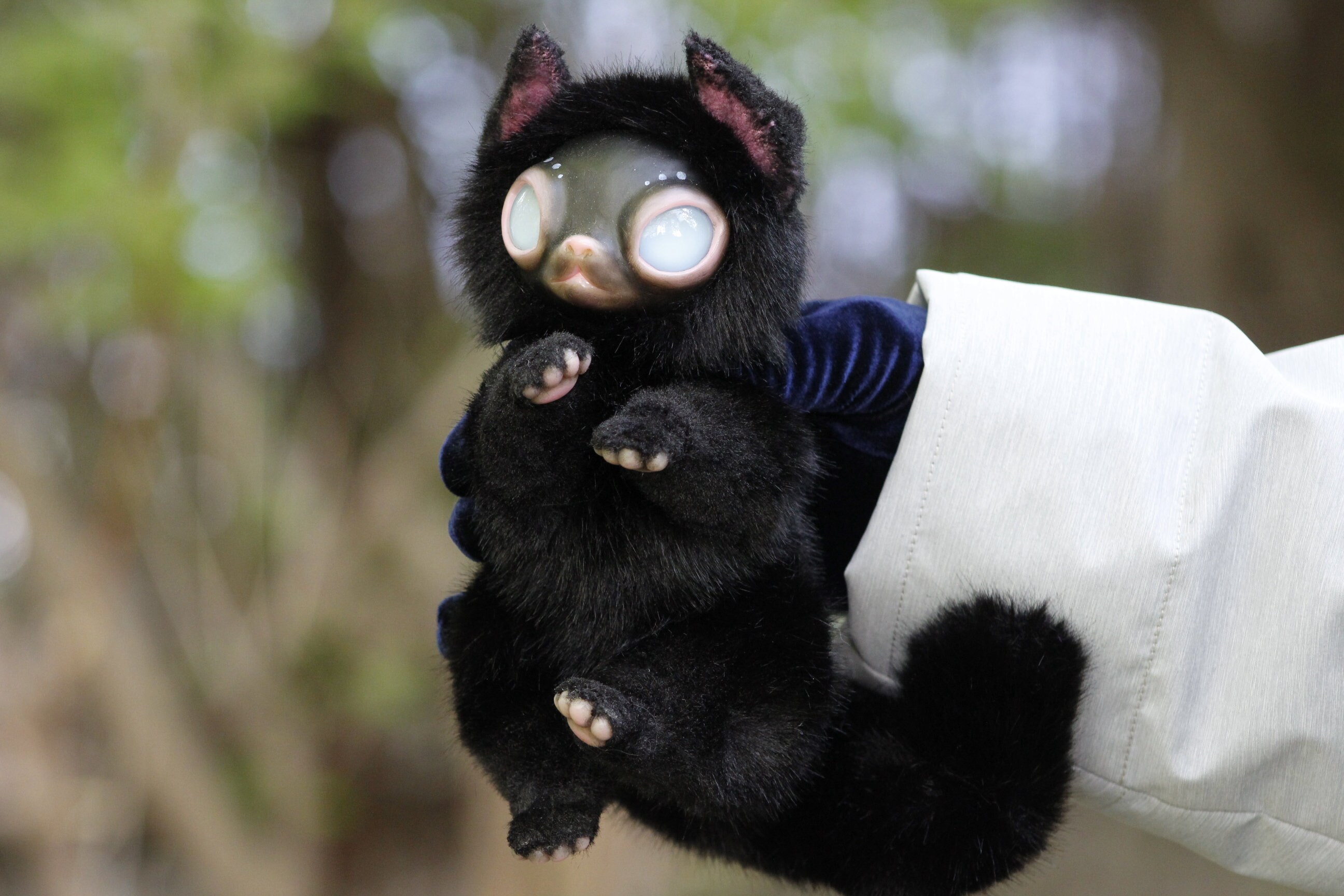 Black Cat Matagot Eyes Gow in the Dark - Etsy