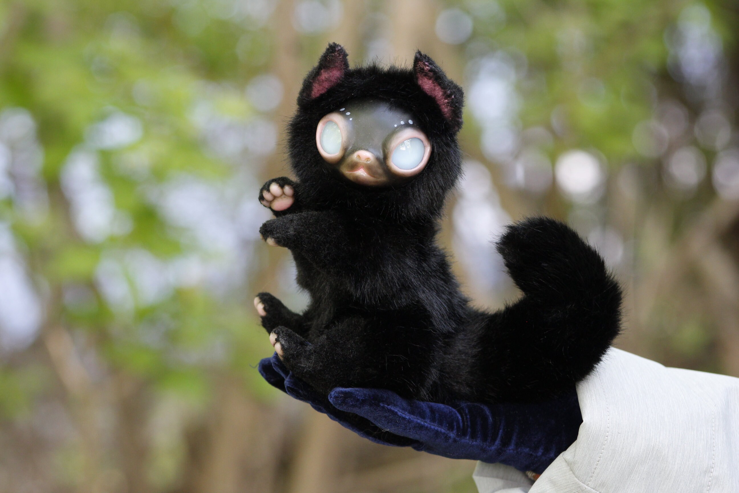 Black Cat Matagot Eyes Gow in the Dark - Etsy