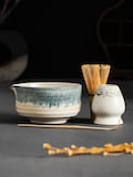 Handmade Azure Frost Matcha Set: Bowl, Whisk, Scoop & Holder product logo