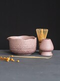 Handmade Vintage Snow Pink Matcha Set with Spouted Bowl Matcha Ceremony Set Gift Set for Her Gift Ideas product logo