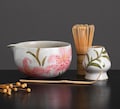 Handcrafted Pink Lily Matcha Bowl Set with Spout Matcha Gift Set of 4 Tea Ceremony Set Personalized Gifts product logo