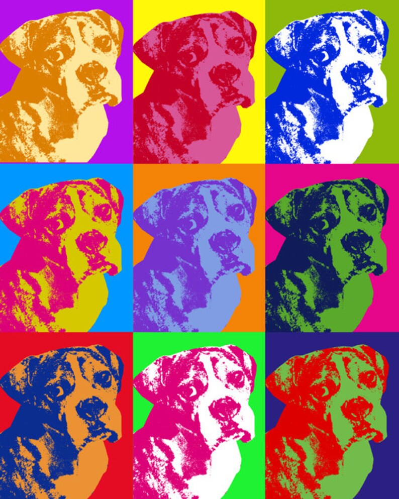 Custom Pop Art in Warhol Style Using Your Photo Custom Size Digital Delivery for Self-Printing or Photo Gift Personal Pet Cat Dog Ornament image 3