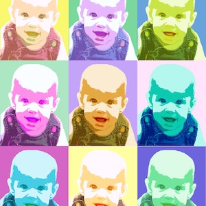 Custom Pop Art - One Photo in Andy Warhol Style Personalized DIGITAL SELF-PRINTING popart