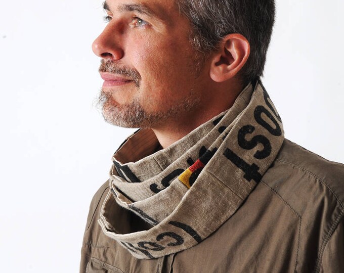 Mens Linen Scarf Linen Infinity Skinny Scarf Repurposed Etsy