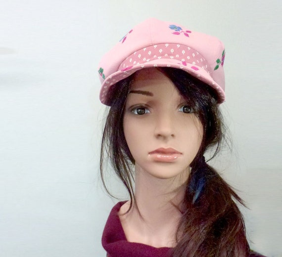 pink newsboy cap