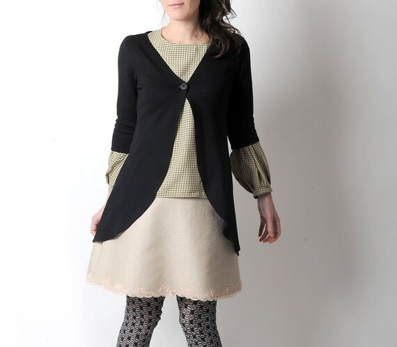 long black jersey cardigan