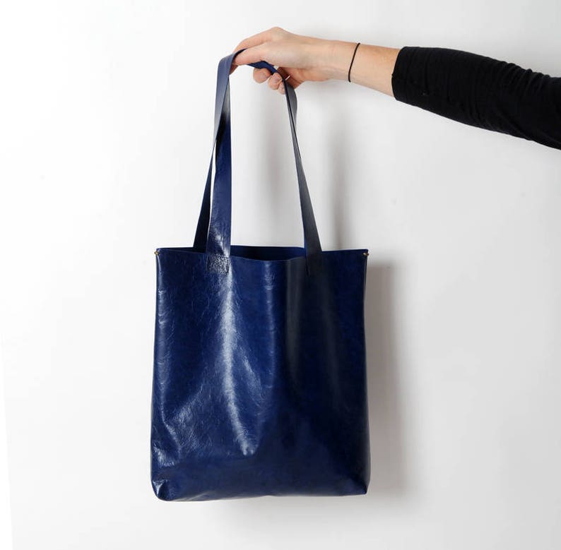 Hellblaue Ledertasche mit Taschen blaues Leder | Etsy