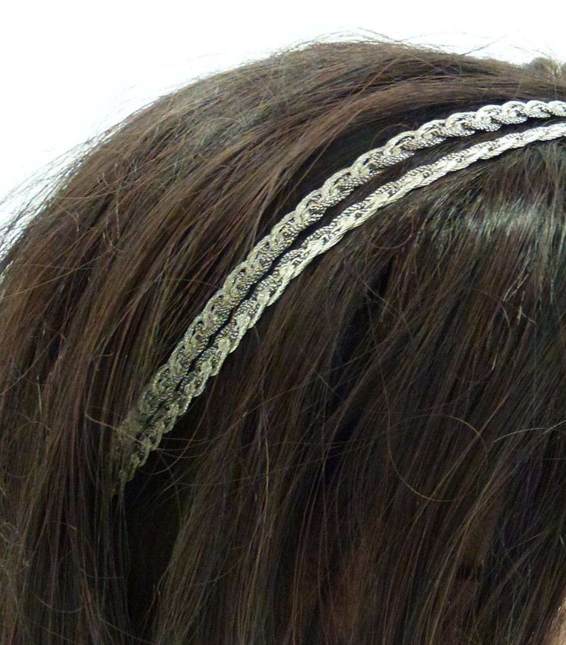 Silver Lace Headband Double Silver Headband for Women Thin Etsy