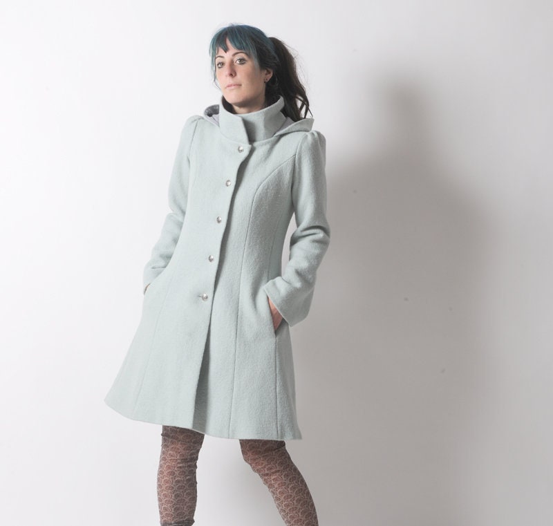 mint green wool coat