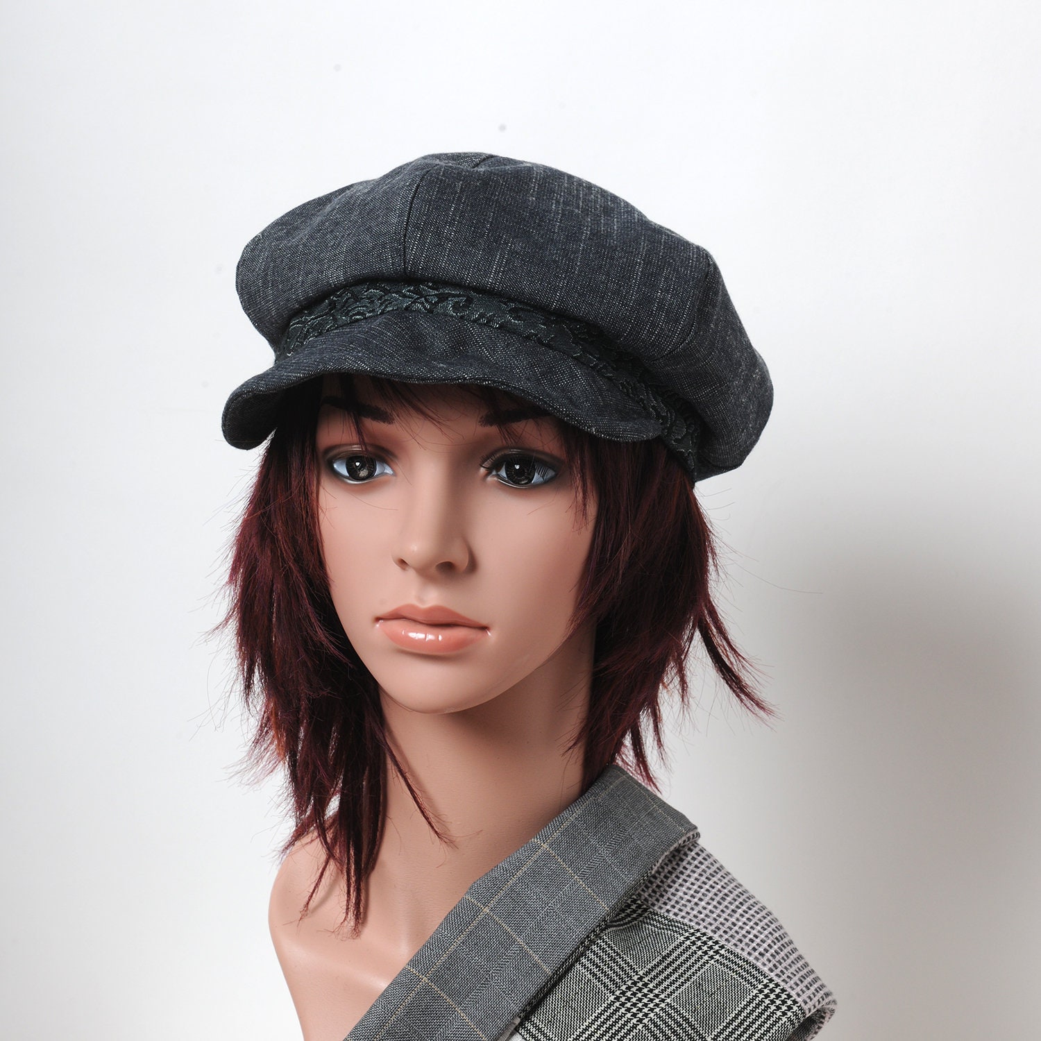 Dark blue newsboys cap Raw denim newsboy cap hat denim cap Etsy