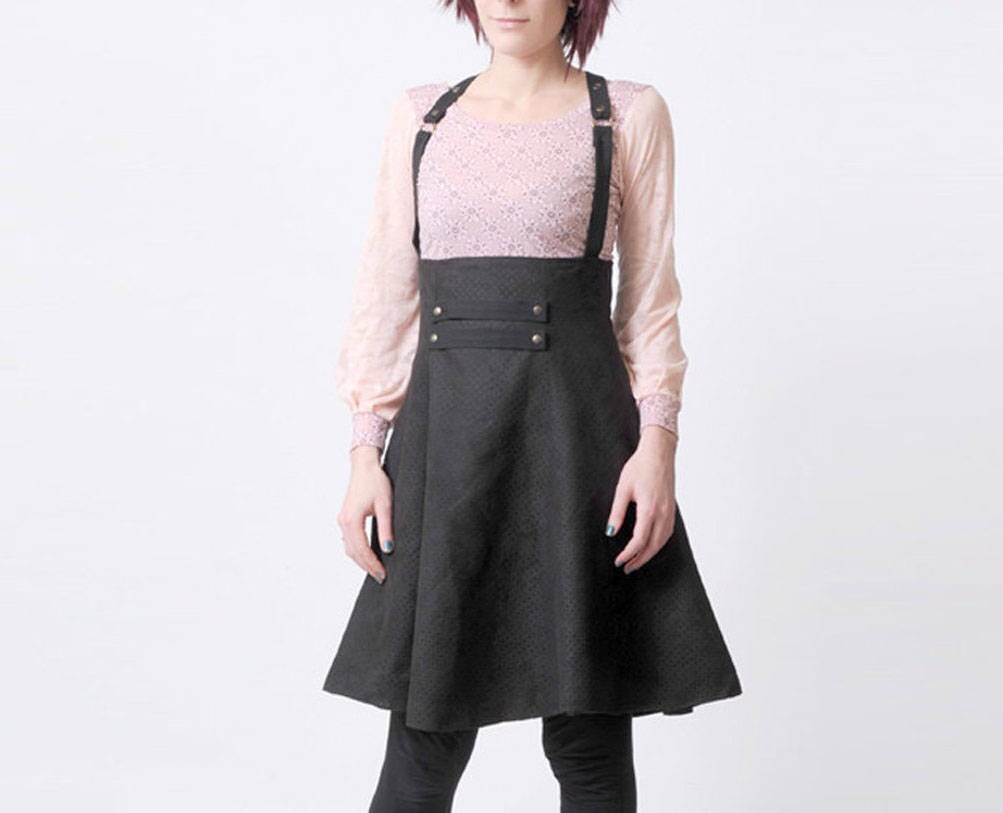 High waisted skirt with suspenders Clearance