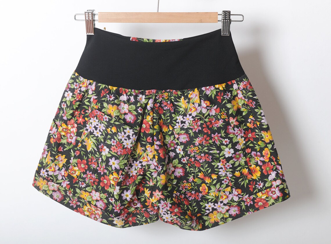 Colorful floral womens shorts vintage cotton shorts for women Etsy