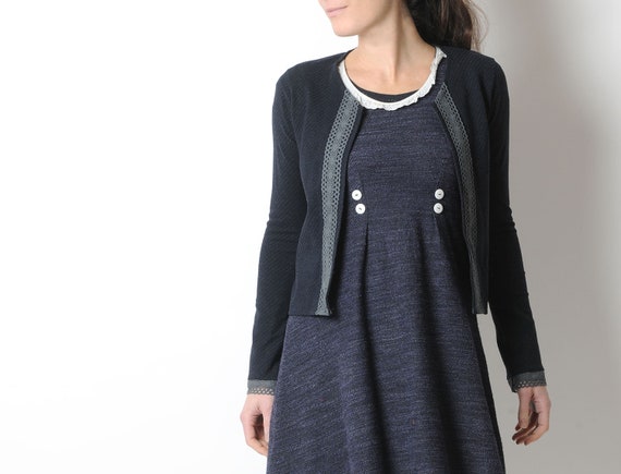 navy jersey cardigan