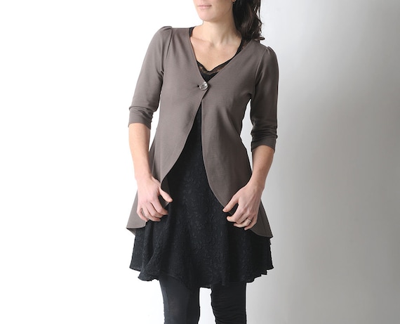 taupe long cardigan