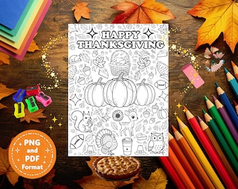 PRINTABLE Fall Coloring Pages For Kids, Autumn Coloring Sheets, Thanksgiving Activity, Classroom Coloring | Pumpkin | Cozy coloring
