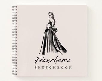 Fashion Student Sketch Book | Fashion Student Supplies | Preppy Fashion Student | Art Student Notebook | Fashion Personalized Sketch Book