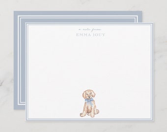 Golden Doodle Persönliches Briefpapier | Goldene Doodle-Mama | Preppy Doodle | Welpe Personalisiertes Briefpapier | Hund stationär | Eine Notiz von der Karte