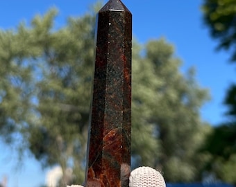 GARNET Point Tower, Passion, Strength,  Grounding, Natural Healing Crystal Tower