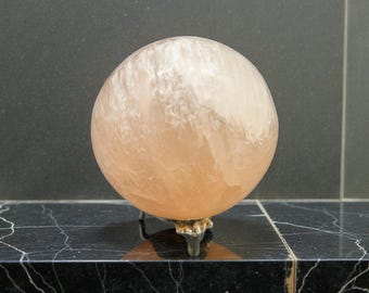 3" PEACH SELENITE Sphere from Morocco Orange Crystal Ball Meditation Stone Healing