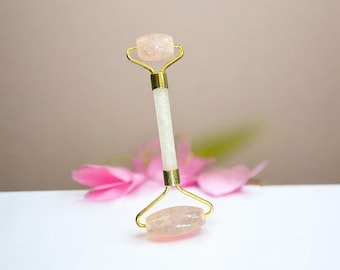 Rosenquarz-Gesichtsroller – Gesichtsmassagegerät für entspannende, strahlende Haut