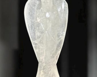 QUARTZ TRANSPARENT sculpté à la main - Cristal de guérison | Décoration spirituelle | Statue d'ange gardien