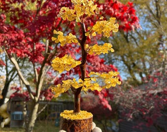 CITRINE Crystal Tree for Wealth Positivity – Handmade Gemstone Money Tree  Prosperity ,Healing Good Energy