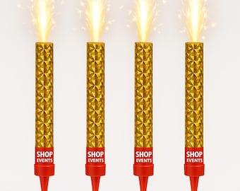 Lot de 4 Fontaines Scintillantes pour Gâteau ou Bouteille – Fête, Anniversaire, Mariage