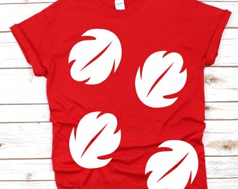 Hawaiian red and white leaf shirt -Adult Youth Toddler Baby