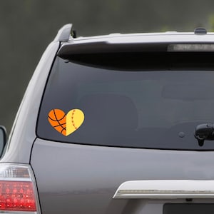 Double Sport Heart Vinyl Decal