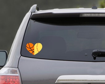 Double Sport Heart Vinyl Decal