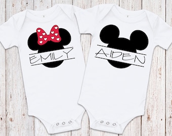 Mouse Twin Bodysuits-Personalized