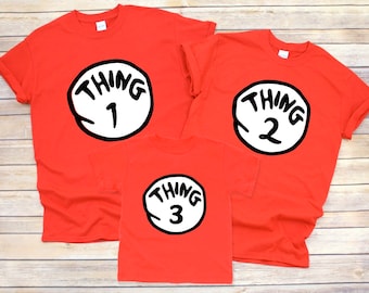 Thing 1 (Thing 2,3,4,5,6) Bodysuit or Shirt - Toddler Youth Adult - HTV