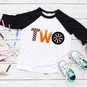 Race Car Birthday Raglan Bodysuit Tee Shirt 1st-8th Birthday