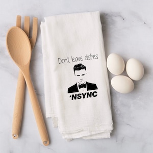 Paño de cocina &quot;No dejes los platos&quot; - Colección Kitschy Kitchen
