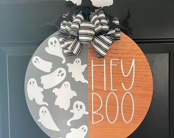 Hey Boo Halloween Door Hanger 15”
