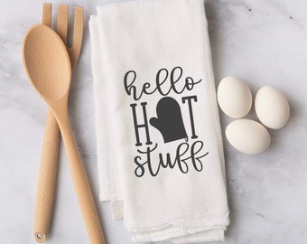 Hello Hot Stuff Tea Towel - Kitschy Kitchen Collection