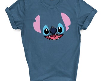 Cute Blue Alien face tee -Adult Youth Toddler Baby