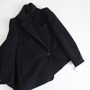 black wool coat long wool coat long city coat image 1