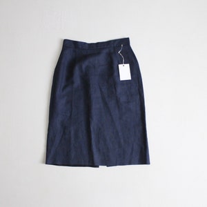 navy linen skirt | 100% linen skirt | linen pencil skirt