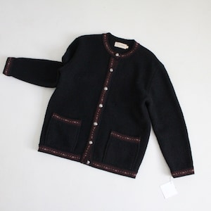 boiled wool coat vintage L.L. Bean jacket black wool jacket image 1